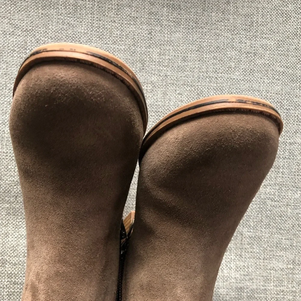 Aqua College Lori Waterproof Booties Dark Taupe Suede Size 6M